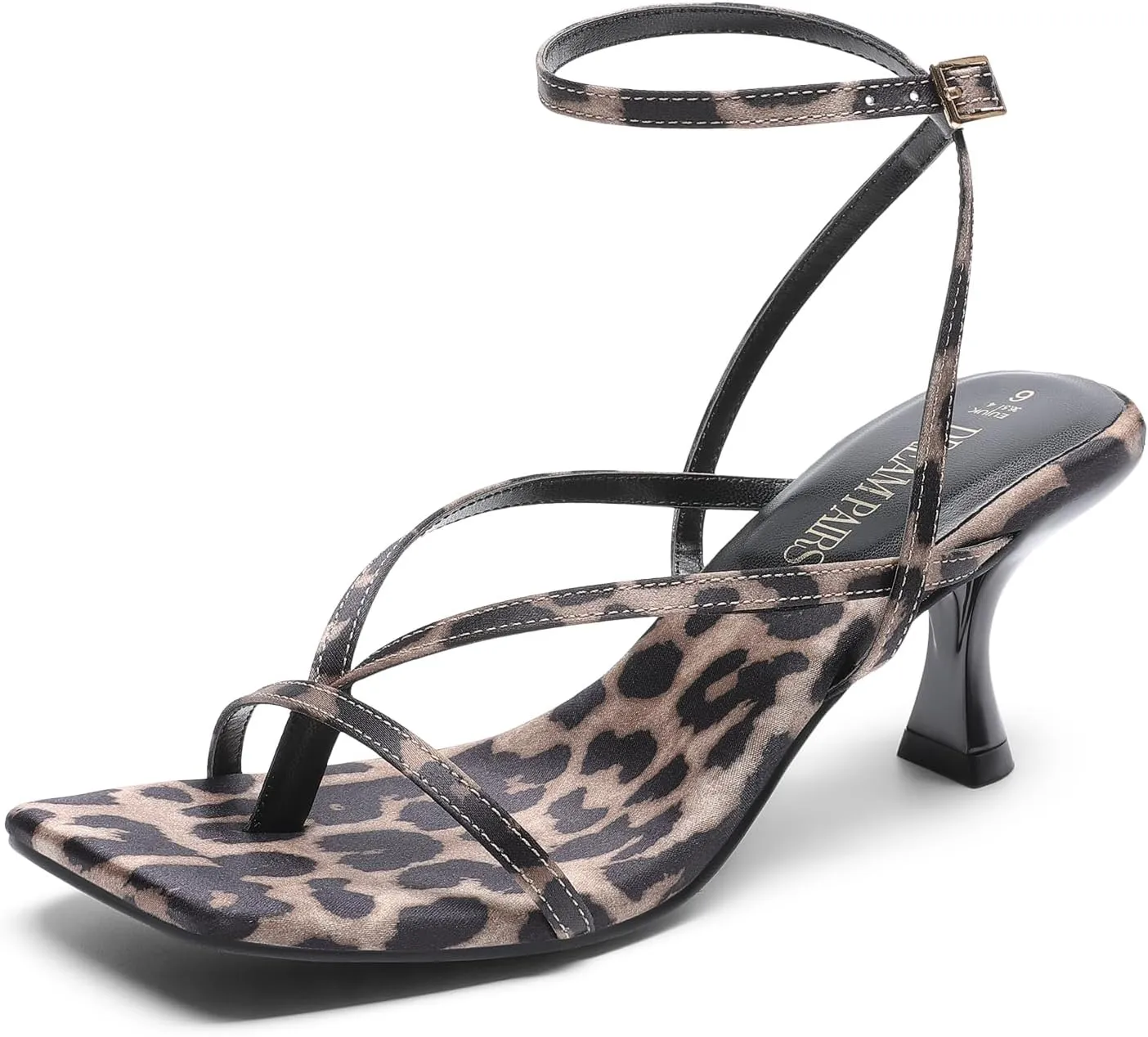 DREAM PAIRS Women's kitten Low Strappy Lace Up Heels Open Square Toe Thong Ankle Strap Heels Sexy Fashion Comfort Dress Shoes Party Sylvestra Pumps Heeled Sandals