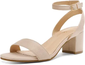 DREAM PAIRS Women's Open Toe Ankle Strap Low Block Chunky Heels Sandals Party Dress Pumps Shoes