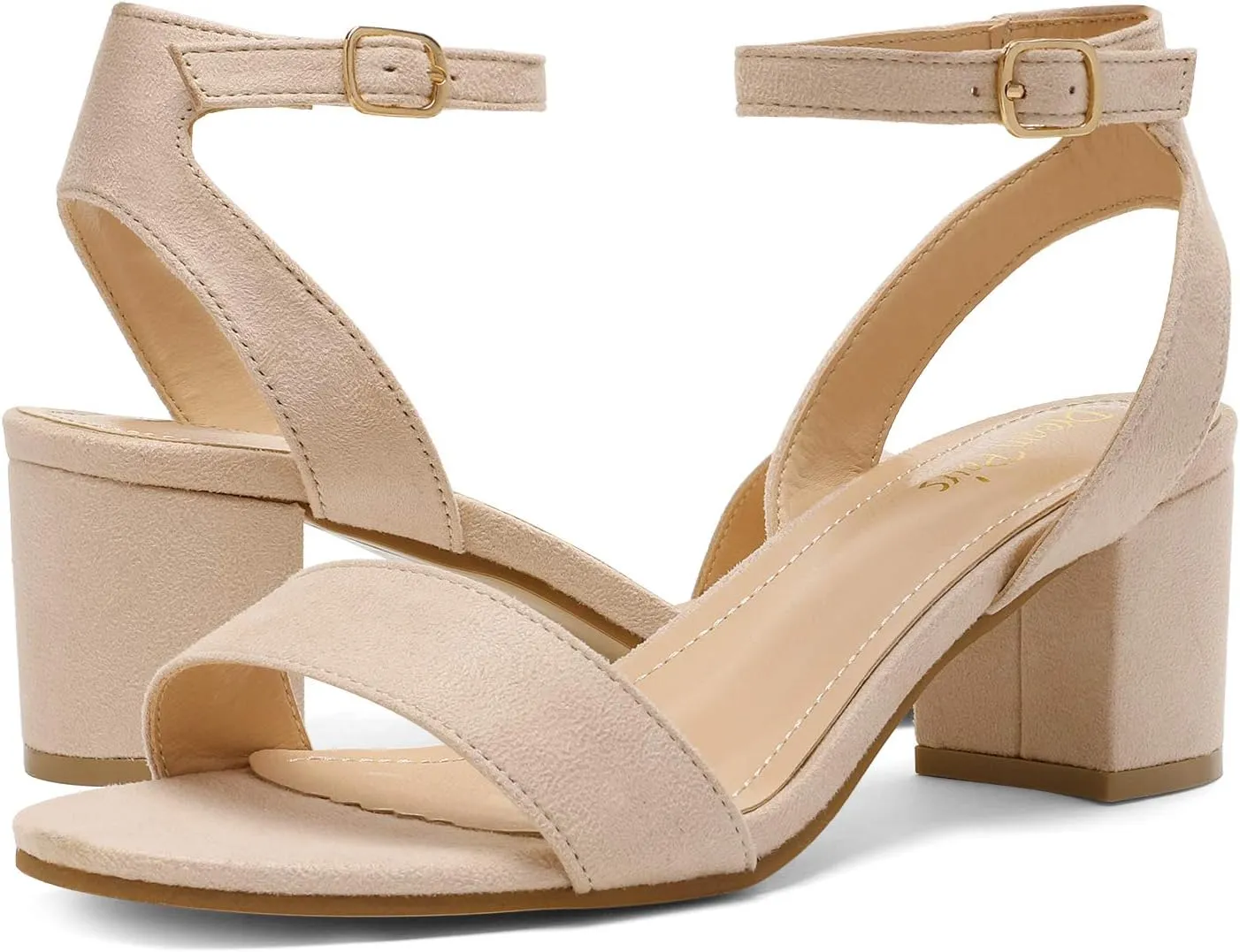 DREAM PAIRS Women's Open Toe Ankle Strap Low Block Chunky Heels Sandals Party Dress Pumps Shoes