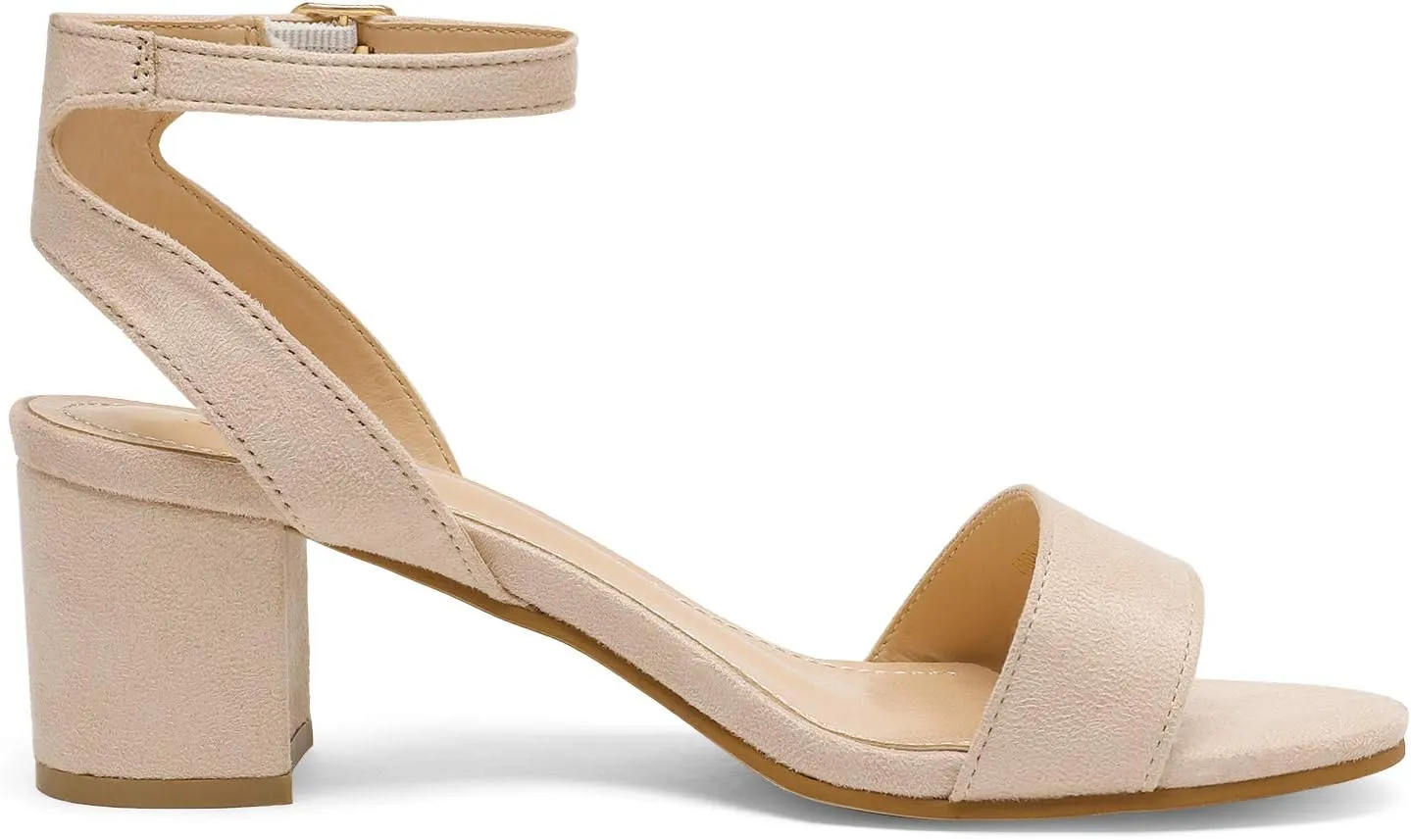 DREAM PAIRS Women's Open Toe Ankle Strap Low Block Chunky Heels Sandals Party Dress Pumps Shoes