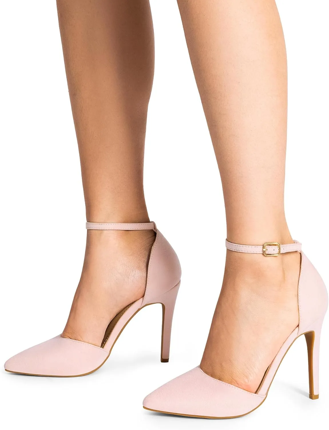 DREAM PAIRS Women's Oppointed-Lacey Pointed Toe Ankle Strap High Heel Stiletto Pumps Wedding Dress Shoes