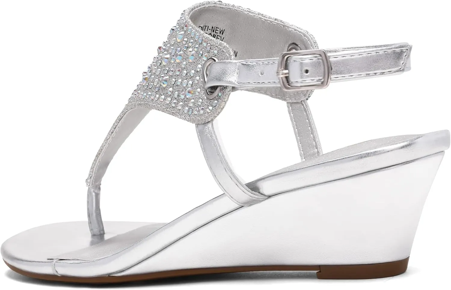 DREAM PAIRS Women's Wedge Thong Sandals, Summer Rhinestone Dress Shoes for Wedding