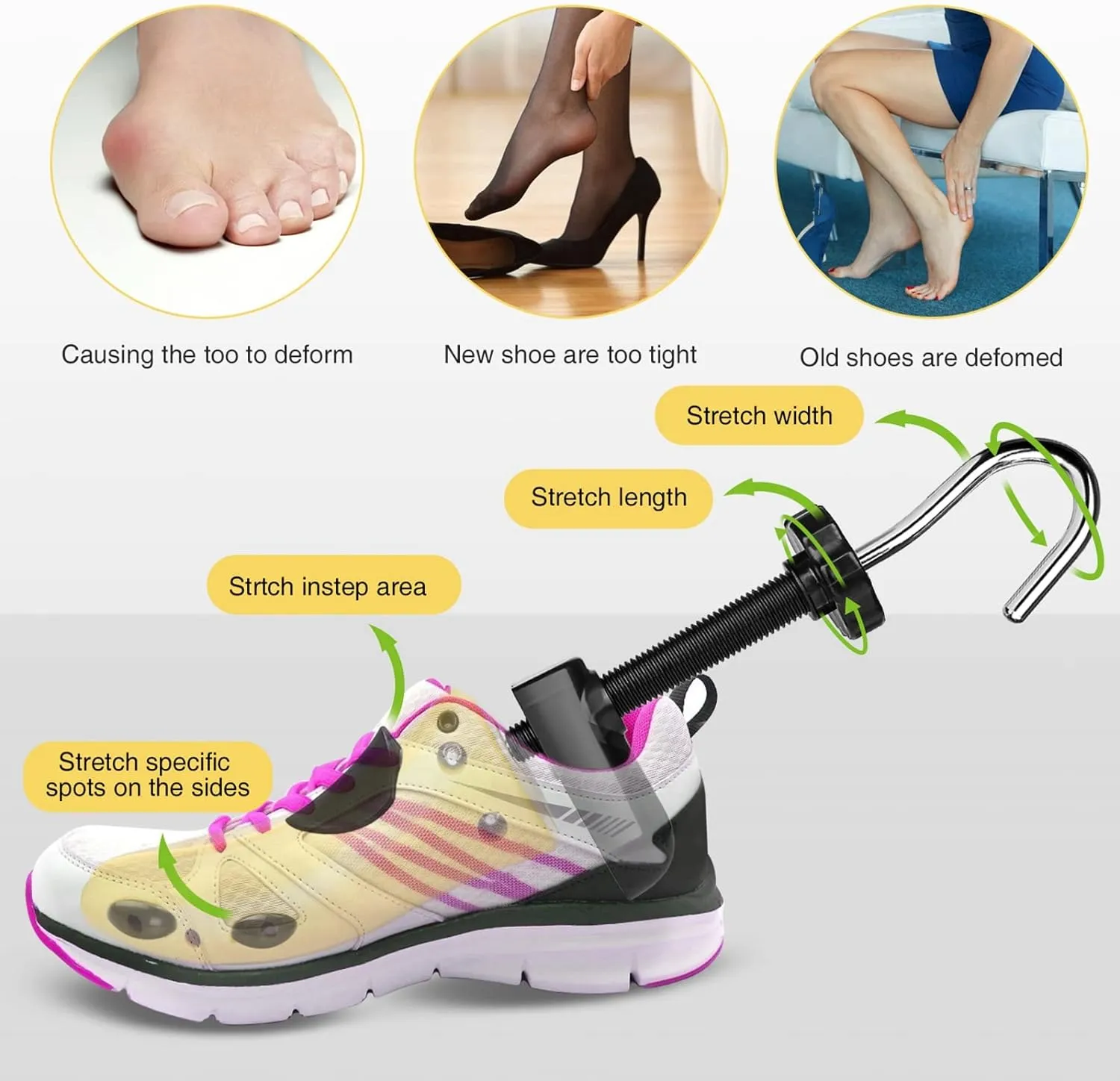 eachway Shoe Stretcher Shoe Trees,Adjustable Length & Width for Men and Women