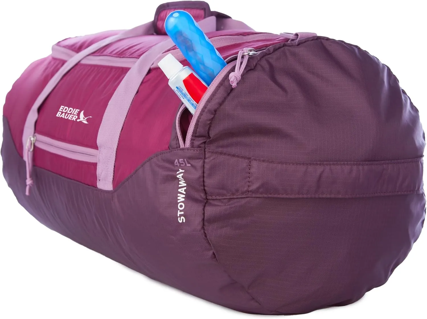 Eddie Bauer Stowaway Packable Duffel Bag | Travel | Foldable | Lightweight | Durable | Ripstop Polyester | 23" Length | 45L Capacity