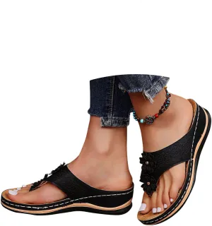 Eduavar Wedge Sandals for Women, Wedge Sandals for Women Comfy Platform Sandals Open Toe Slippers Treavl Sandals