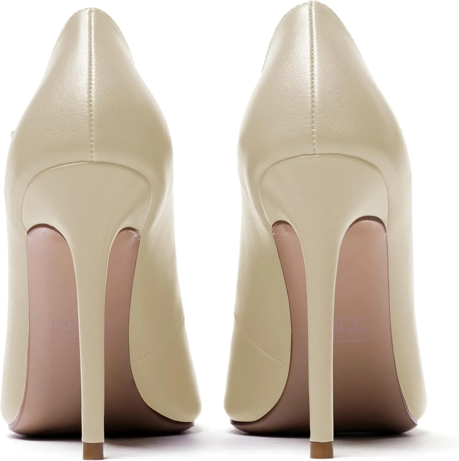 Eldof Women's 100mm High Heel Pointed Toe Mary Jane Pumps Ankle Strap Buckle Closure Shoes