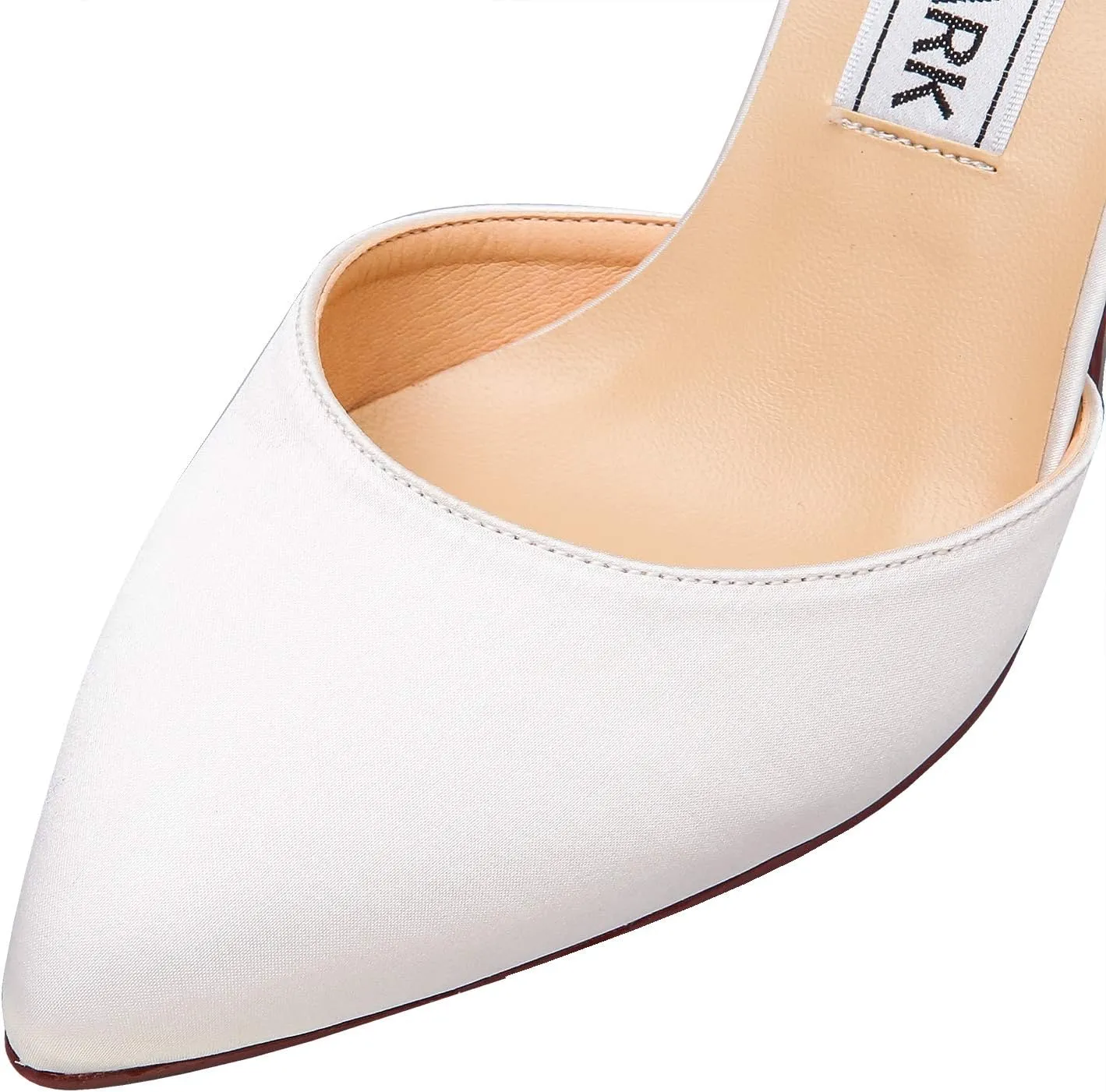 ELEGANTPARK Heels for Women Pointed Toe High Heel Pumps Satin Ankle Strap Wedding Bridal Evening Party Dress Shoes