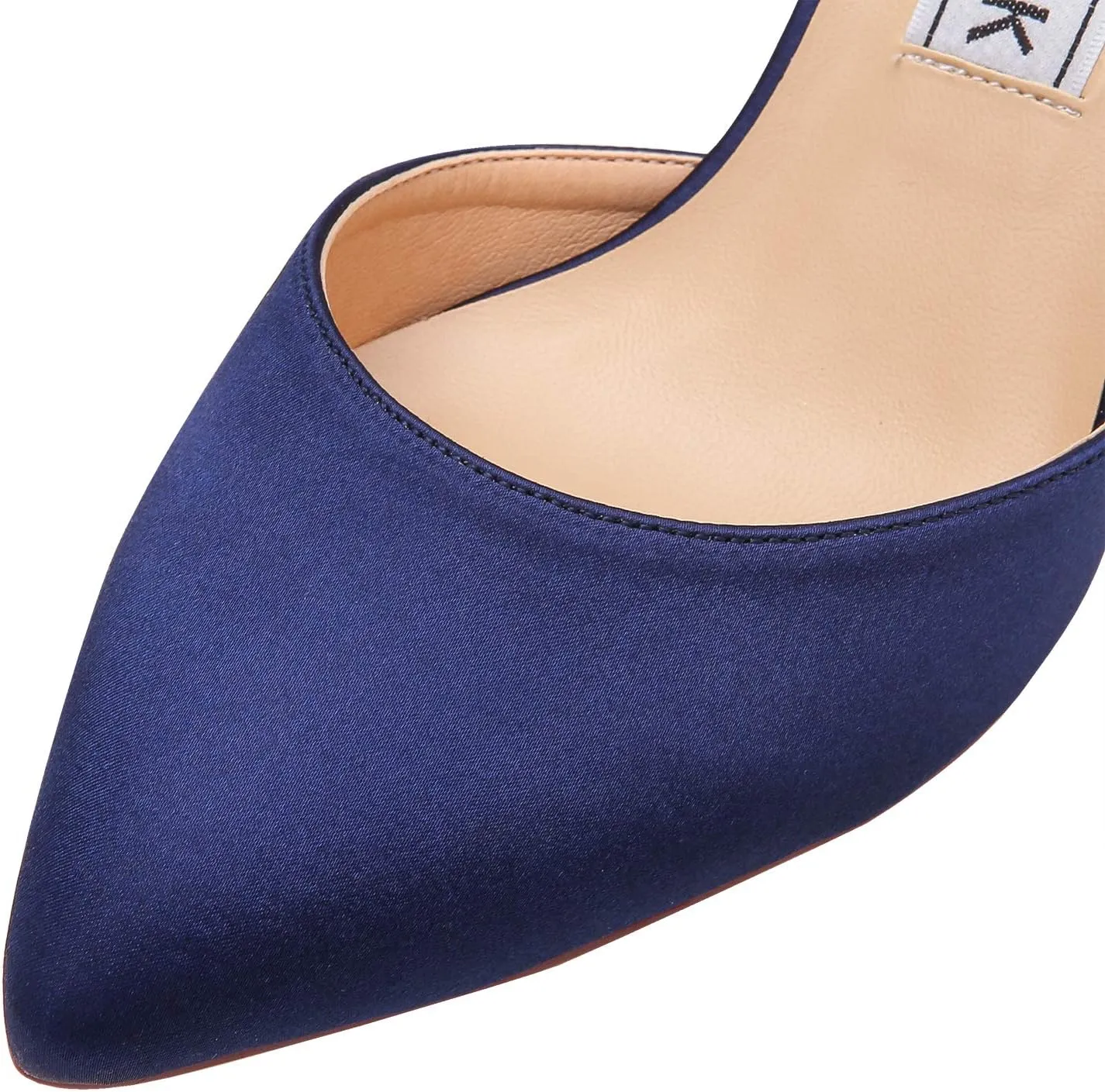 ELEGANTPARK Heels for Women Pointed Toe High Heel Pumps Satin Ankle Strap Wedding Bridal Evening Party Dress Shoes