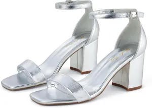 Elisabet Tang 2.36 inch Open Toe Ankle Strap Chunky Heels Pump Sandals Party Dress Sandals Daily Work Wedding Buckle Heels Sandals Shoes