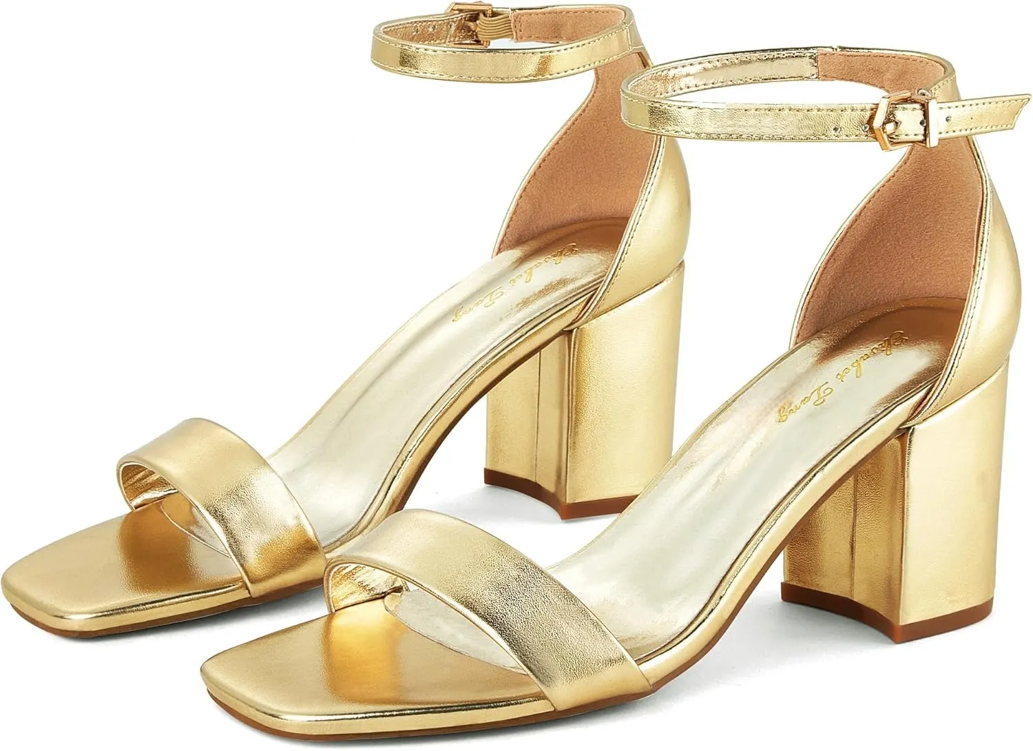 Elisabet Tang 2.36 inch Open Toe Ankle Strap Chunky Heels Pump Sandals Party Dress Sandals Daily Work Wedding Buckle Heels Sandals Shoes