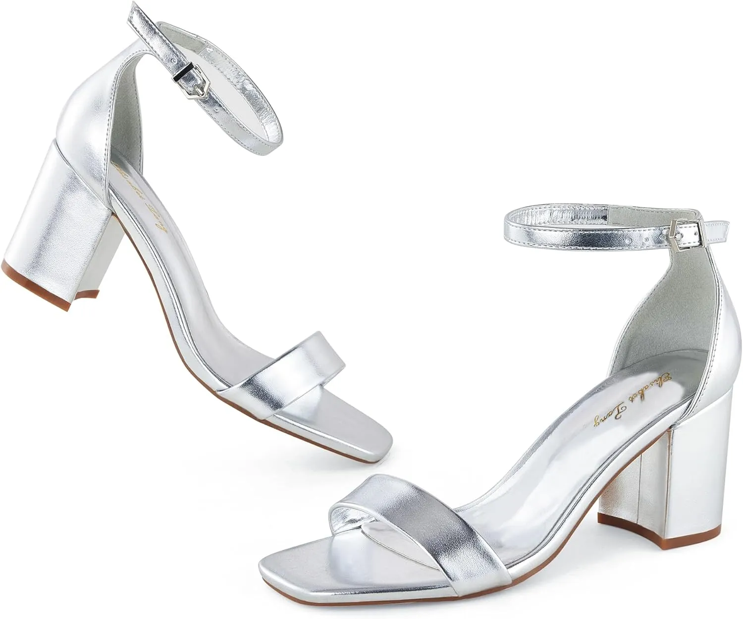 Elisabet Tang 2.36 inch Open Toe Ankle Strap Chunky Heels Pump Sandals Party Dress Sandals Daily Work Wedding Buckle Heels Sandals Shoes