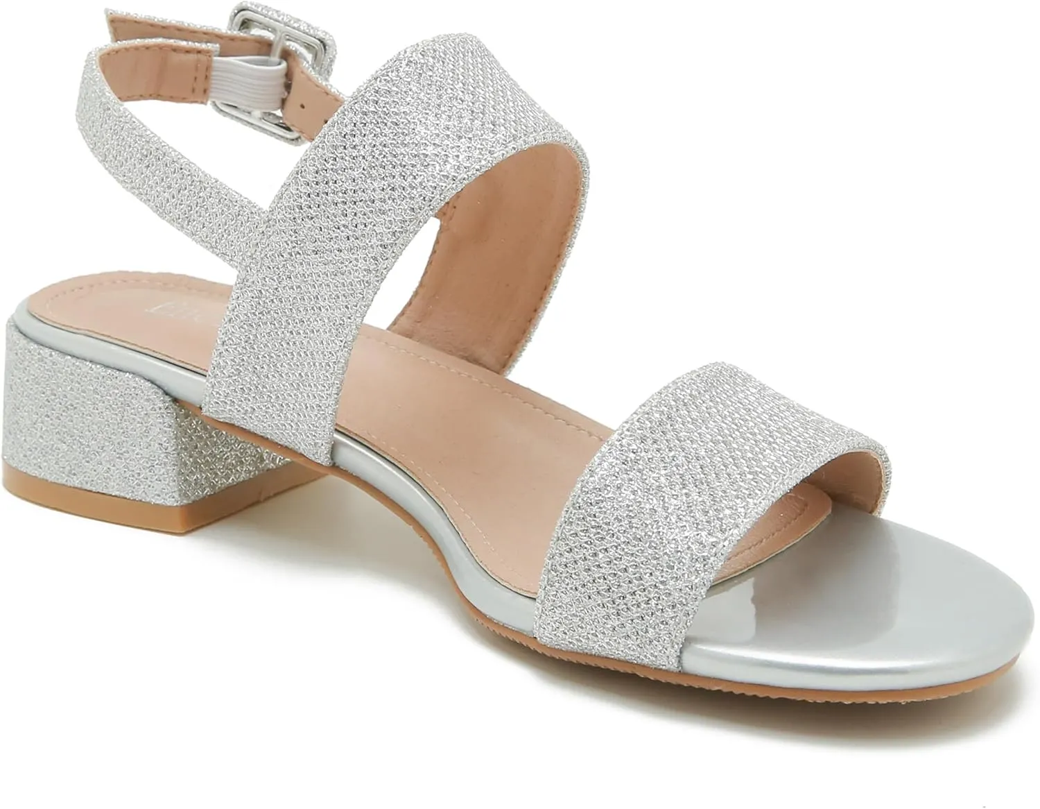 Enelauge Women's Open Toe Ankle Strap Low Block Chunky Heels Sandals Holiday Party Wedding Dress Pumps Shoes