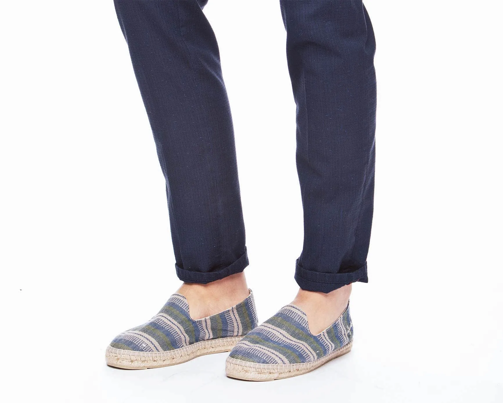 Epic sale - Springs Stripes Palm - Seamless Kaki Espadrilles Blue