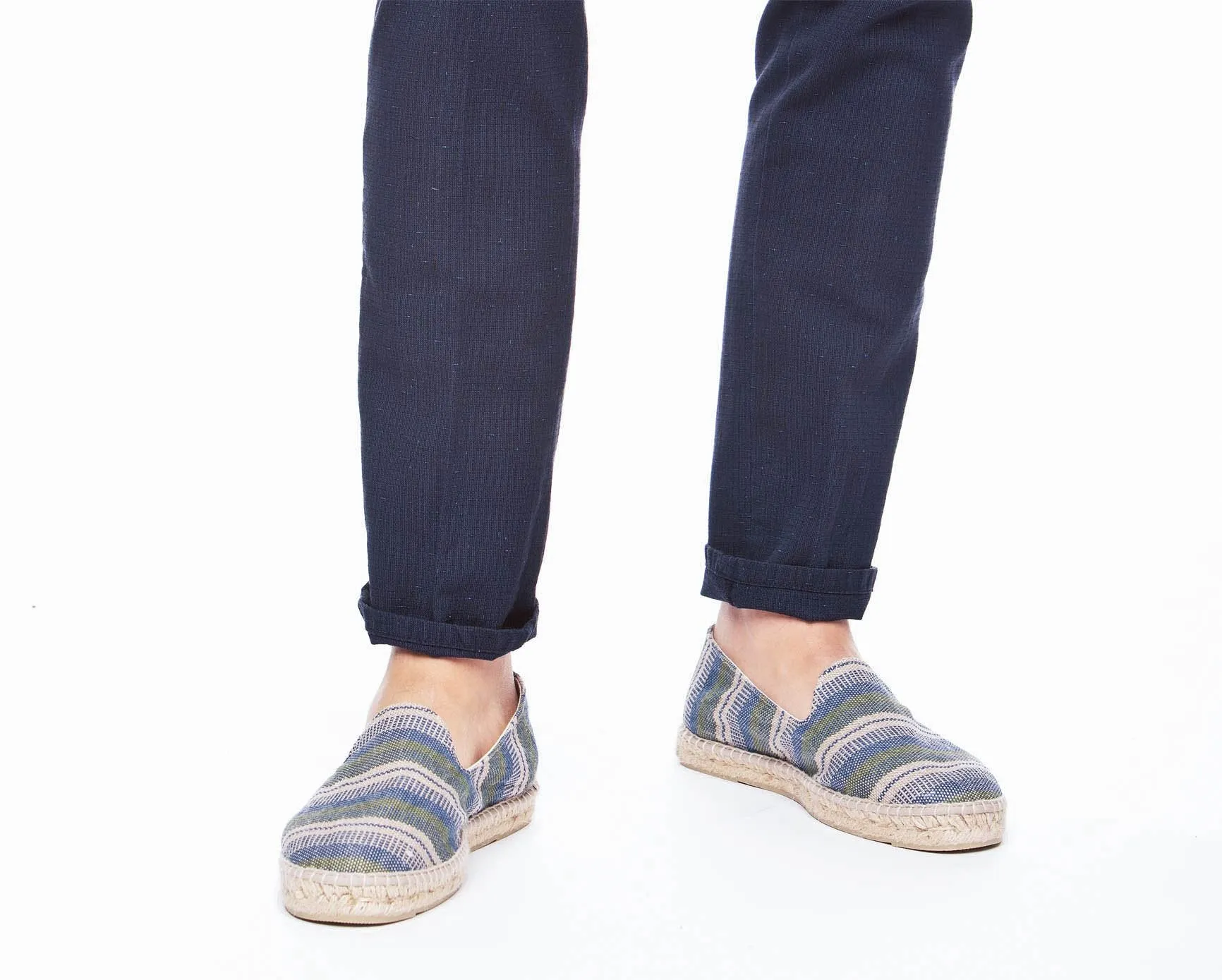 Epic sale - Springs Stripes Palm - Seamless Kaki Espadrilles Blue