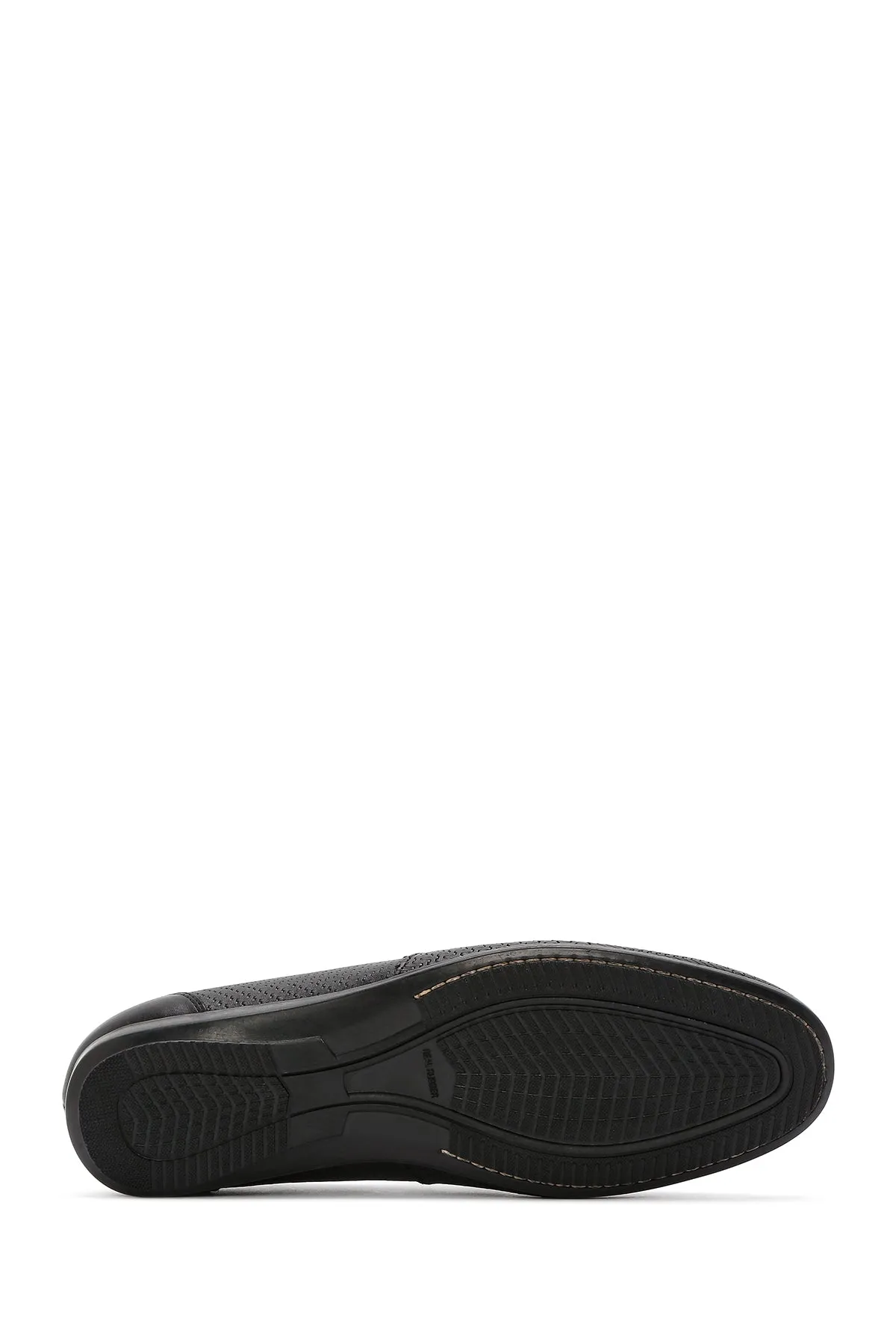 Erkek Siyah Baskılı Deri Casual Loafer