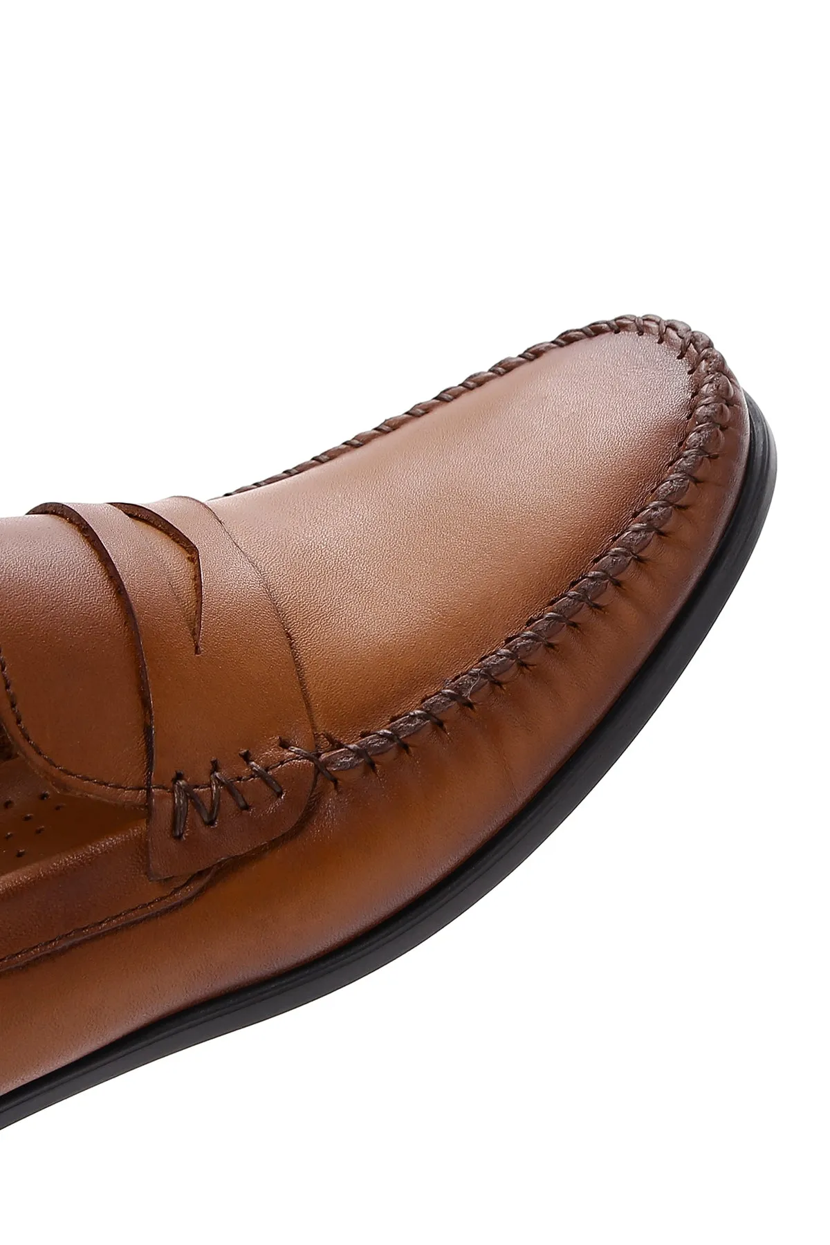 Erkek Taba Deri Casual Loafer
