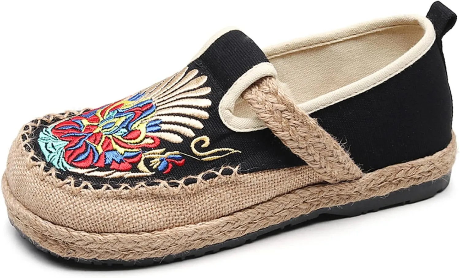 Espadrilles for Women Flats Canvas Loafers & Slip-ons Ethnic Style Embroidered Shoes Casual Comfort House Shoes