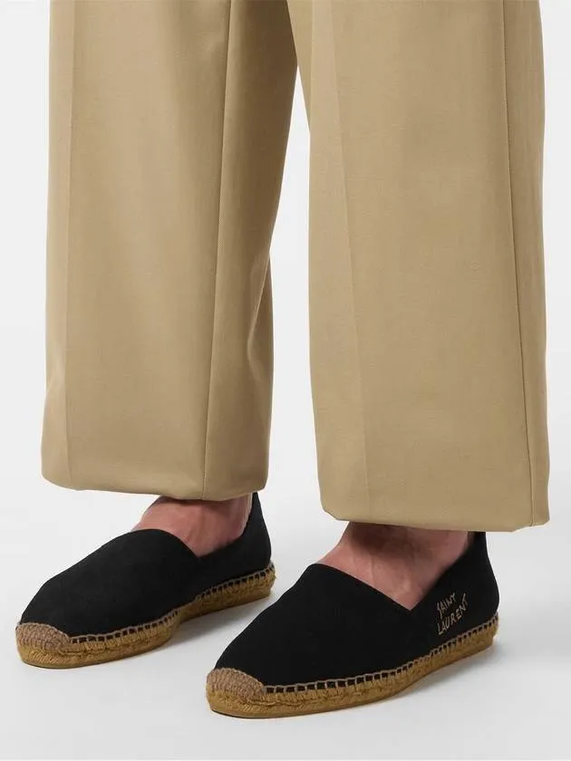 Exquisite Black Monogram Espadrilles Saint Laurent Flawless Logo