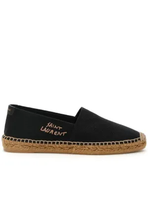 Exquisite Black Monogram Espadrilles Saint Laurent Flawless Logo