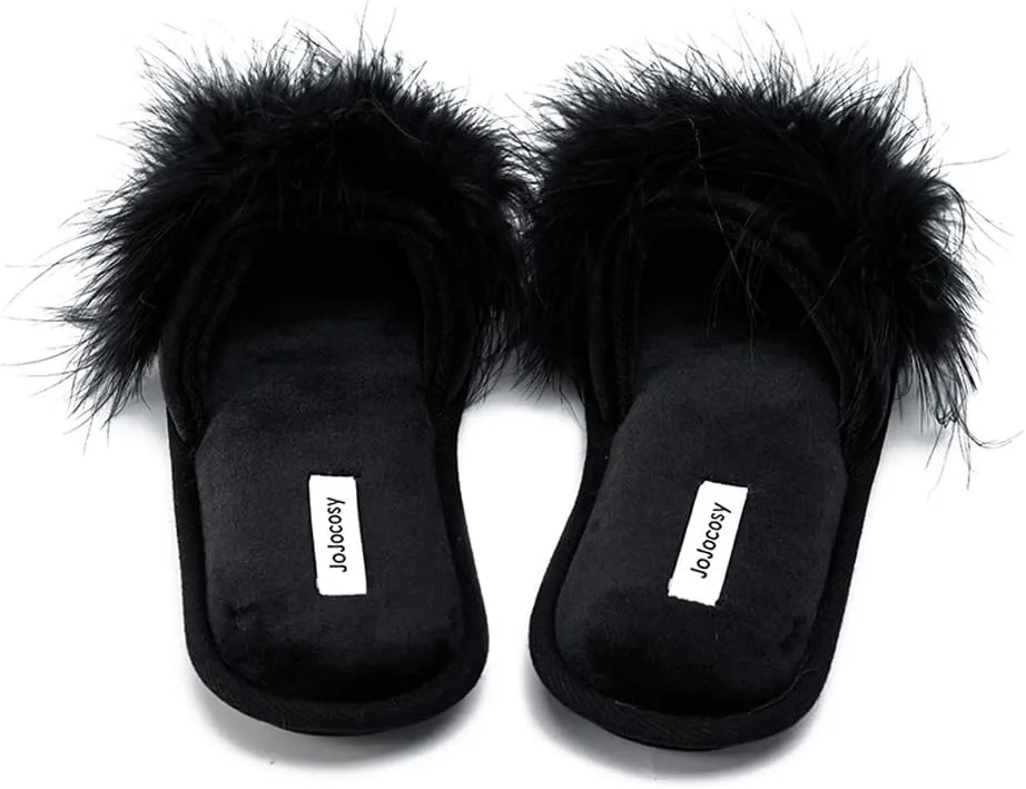 Extreme Plush Lady’s Sexy Slip-on Comfortable Slippers Women’s Fluffy Indoor Open-toe Scuff