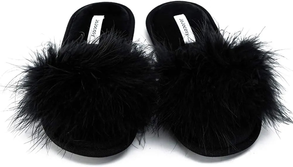 Extreme Plush Lady’s Sexy Slip-on Comfortable Slippers Women’s Fluffy Indoor Open-toe Scuff