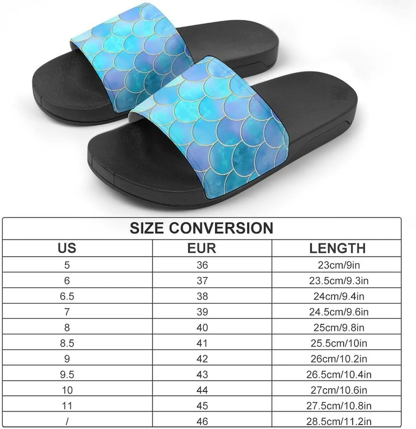 Fish Scale Print Slides Man Home Sandal Women Non Slip Bath Open Toe Shoe Casual Pool Shoes Beach Flat Slide Sandals