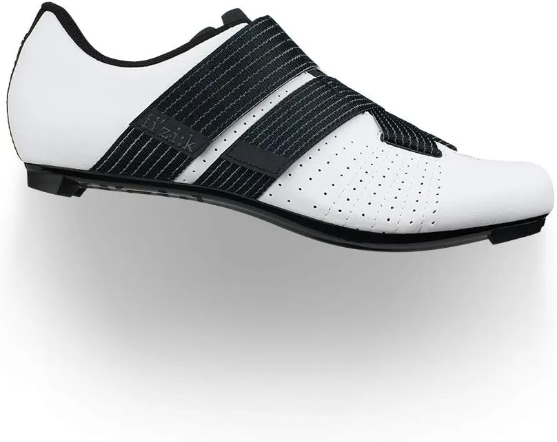 Fizik R5 Tempo Powerstrap Clip-in Cycling Shoes, White/Black, Size 45.5 EU