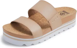 Flatform Platform Sandals Women Arch Support Beach Slides Orthotic Summer Causal Cork Footbed Adjustable Lightweight Thick Sole Comfortable Fashion Slip on Cushion Cute 2 Strap