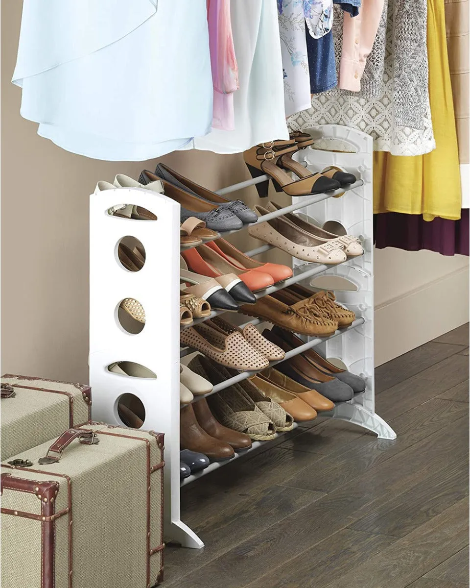 Floor 20 Whitmor White Rack Hot offer Stand Pair Shoe Monthly deal