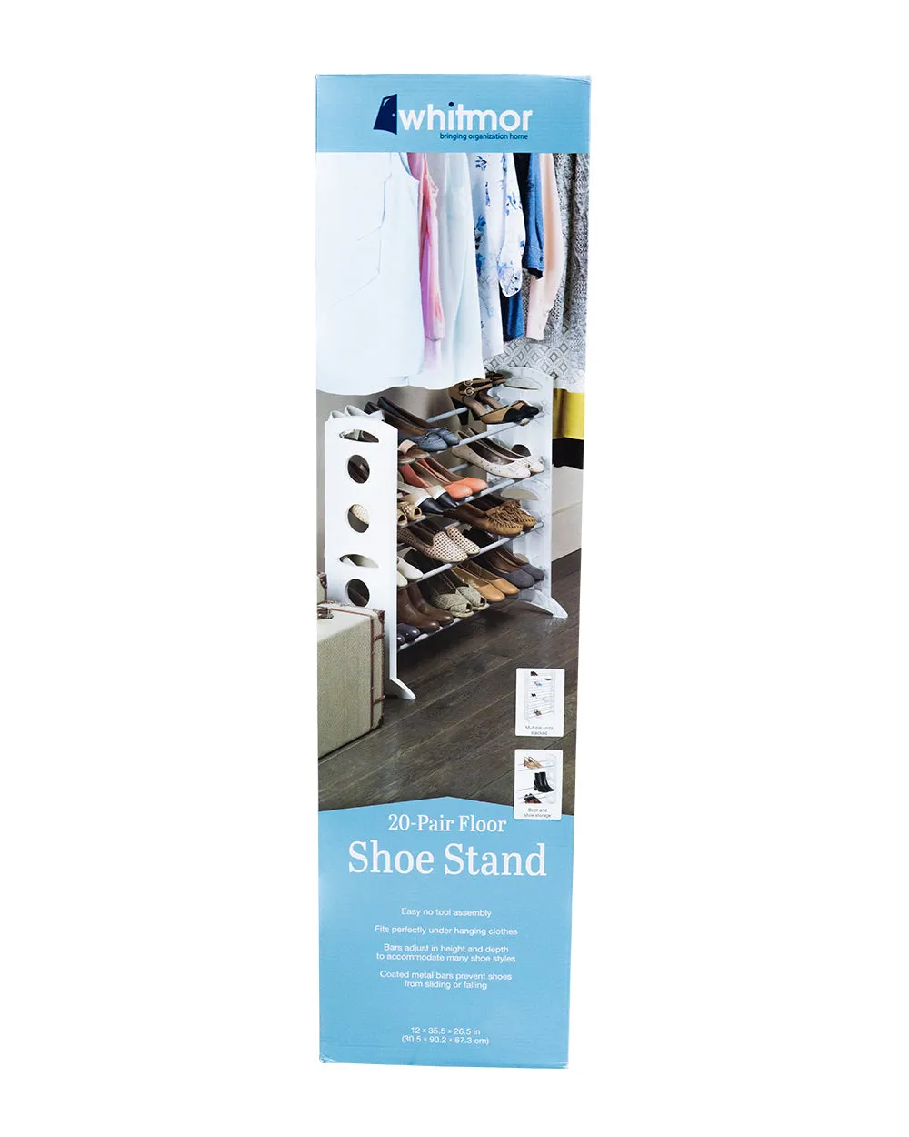 Floor 20 Whitmor White Rack Hot offer Stand Pair Shoe Monthly deal