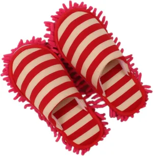Floor Cleaning Slippers Chenille Lay Shoes Mop Cap for Home Cleaning Size s