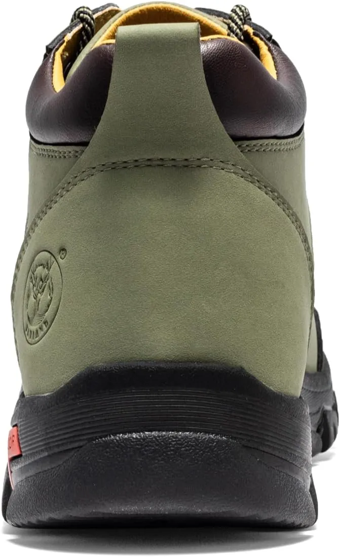 FLYLAND Men's Casual Leather Shoes Chukka Ankle Boots Handmade Fashion Shoes Non Slip Breathable Comfortable Mid Top for Driving Walking Outdoor