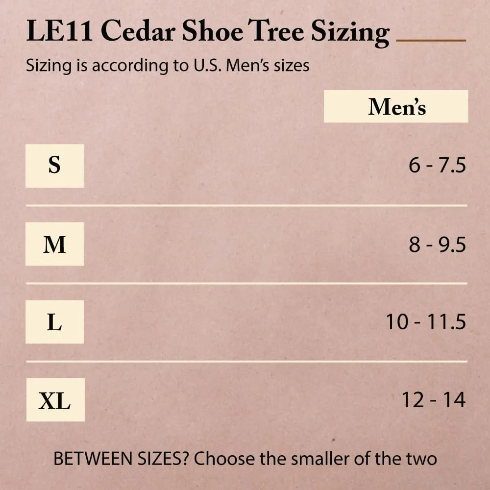 FootFitter Cedar Shoe Trees for Men, Full Block Wide Heel Hook Shoe Shaper, Premium USA Grown Cedar Wood Shoe Trees