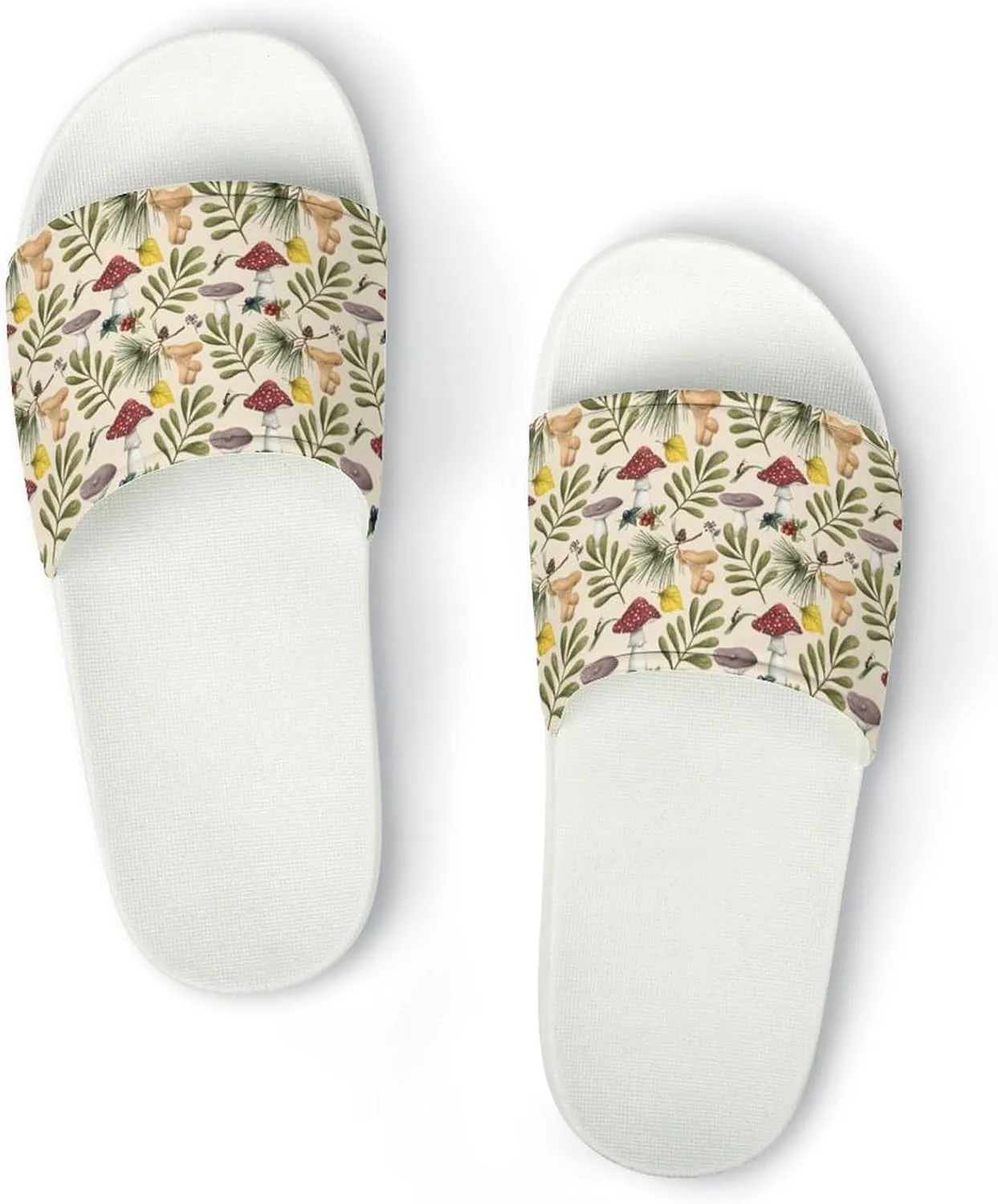 Forest Mushrooms Botanical Unisex Slide Sandals - Printed Slide Sandals - Can Be Worn Indoors Or Outdoors 37 (235mm)