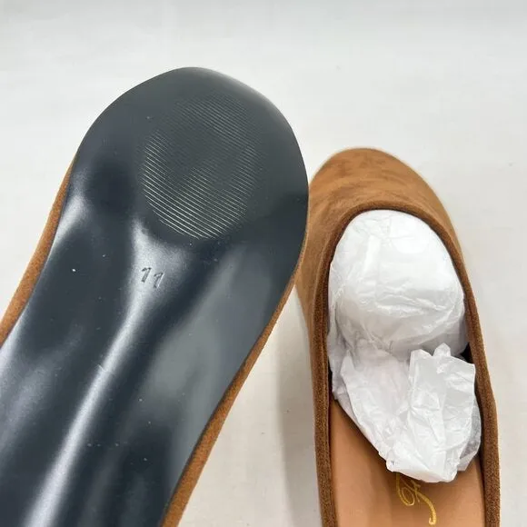 FOWT Brown Round Toe Flat Mules Slip on Backless Slipper Comfortable Casual Shoe