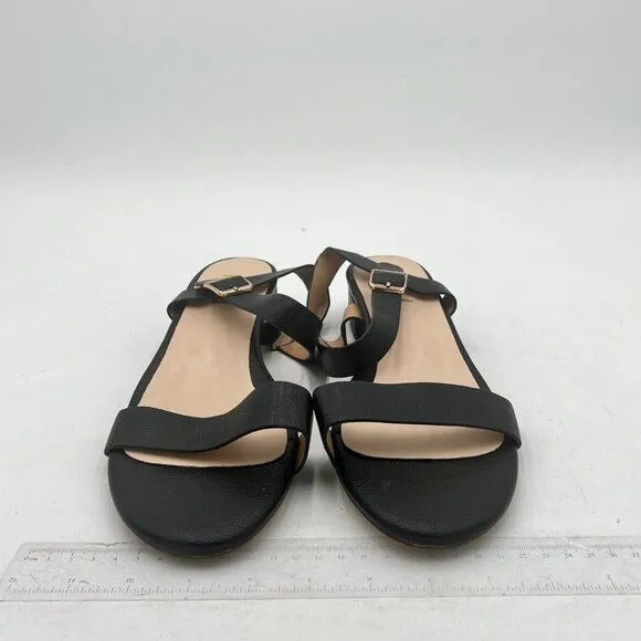 FSJ Women Ankle Strap Flats Sandal Open Toe Chunky Low Heel Comfortable Walking