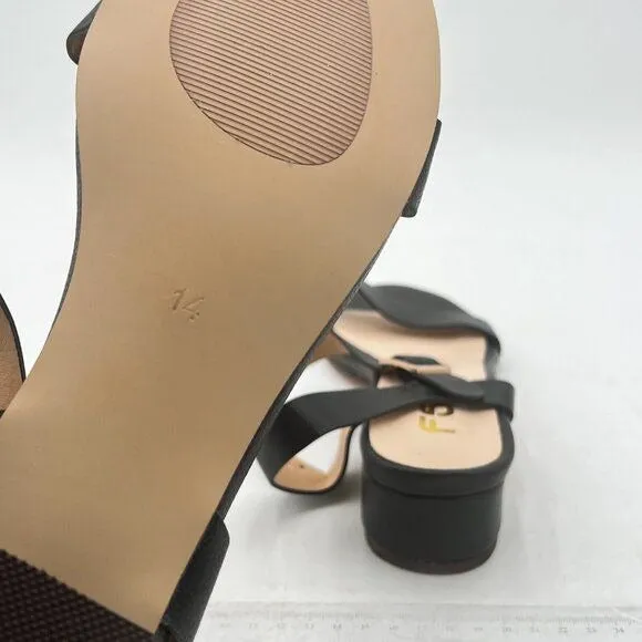 FSJ Women Ankle Strap Flats Sandal Open Toe Chunky Low Heel Comfortable Walking