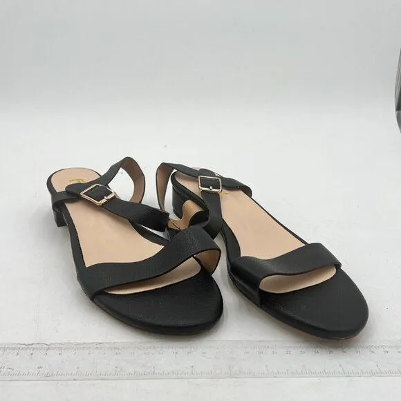 FSJ Women Ankle Strap Flats Sandal Open Toe Chunky Low Heel Comfortable Walking