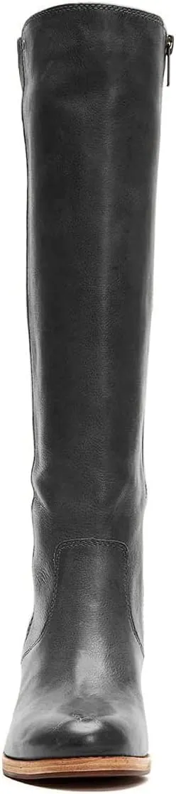 FSJ Women Comfortable Side Zipper Wedge High Heel Point Toe Fancy Pull On Ladies Fashion Winter Boot Size 4-15 US