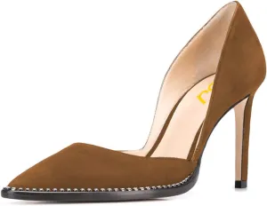 FSJ Women Sexy High Heels Slide Pumps Pointed Toe Studded Stiletto Party Evening Dress Shoes Size 4-15 US