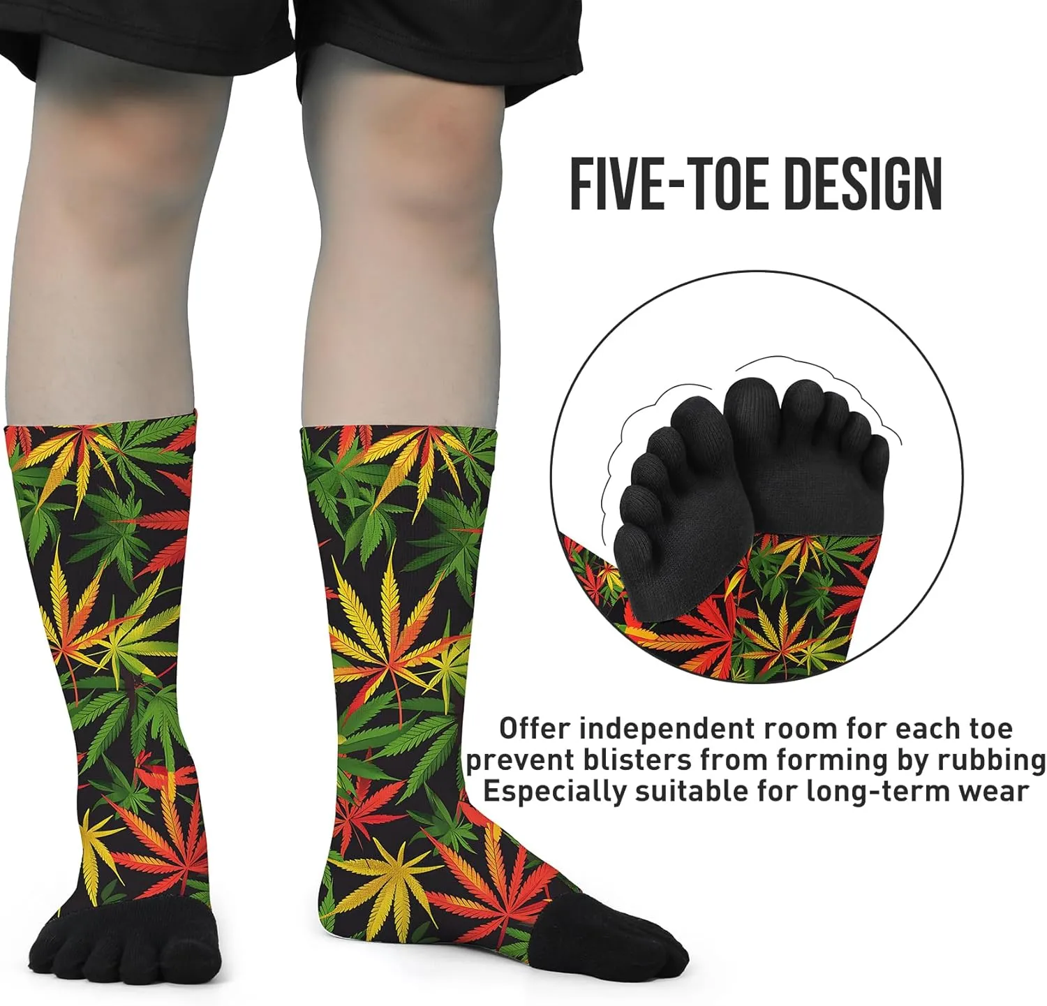 Funny Toe Socks For Women Men Casual Runing Novelty Fun Toe Socks