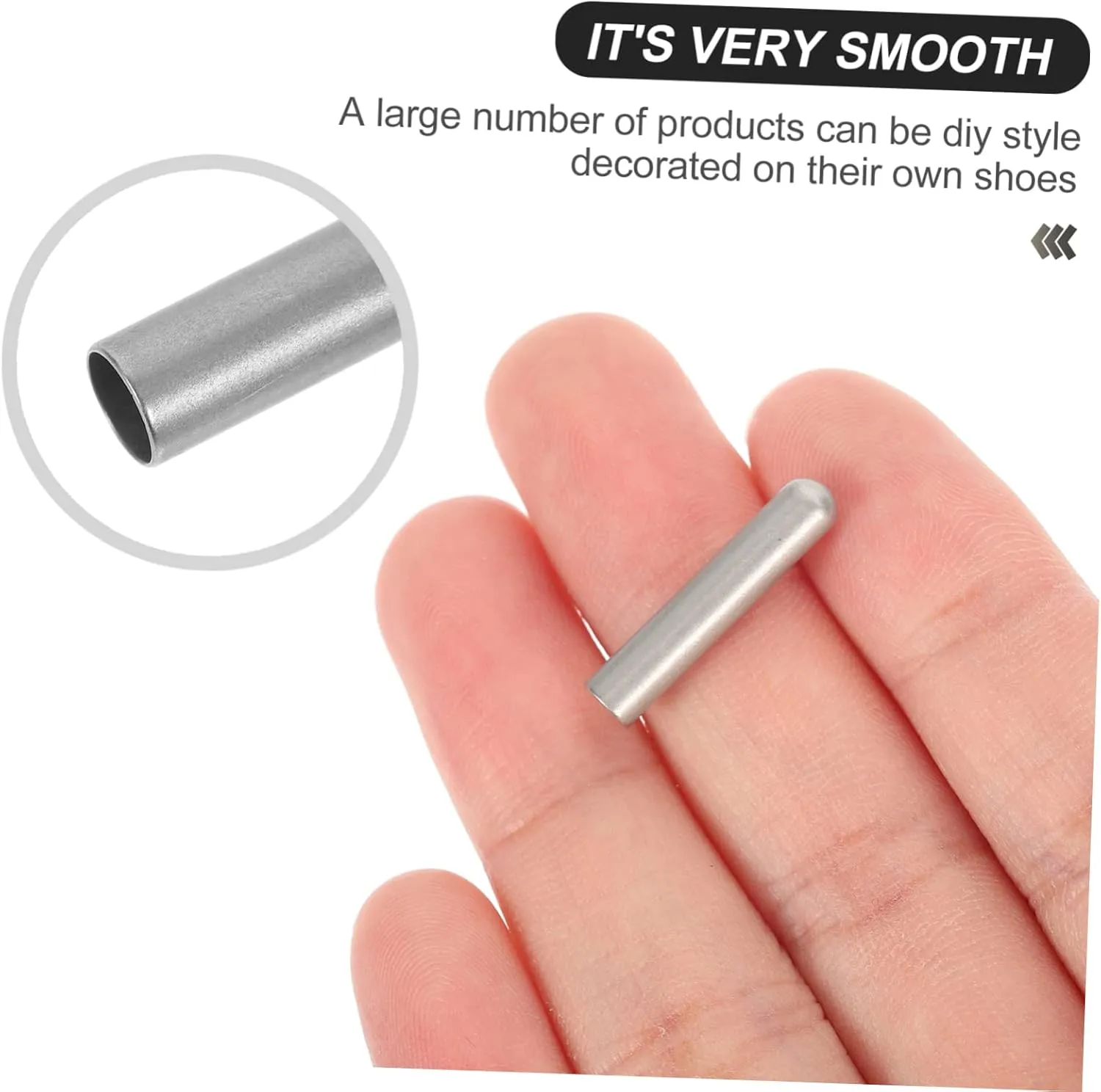 GALPADA 60 Pcs Metal Button Charms for Bubble Slides Shoelace Repair Aglets Gibits Shoelace Replacement Tips