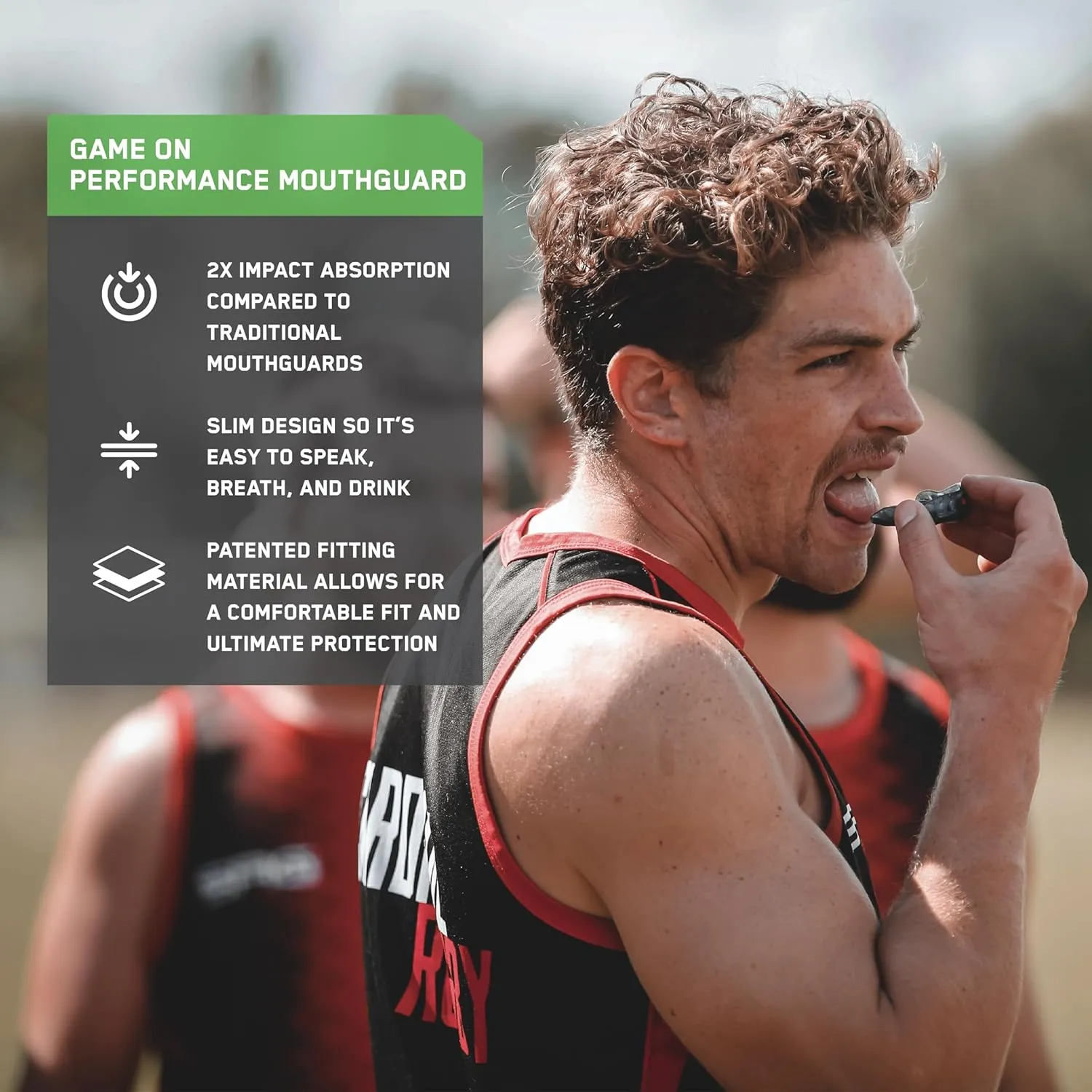 Game On Mouthguards - Only ADA Accepted Strapless Sports Mouth Guard for Football, Basketball, Lacrosse, Hockey - Superior Protection, Comfortable Fit (Braces Mouthguard)