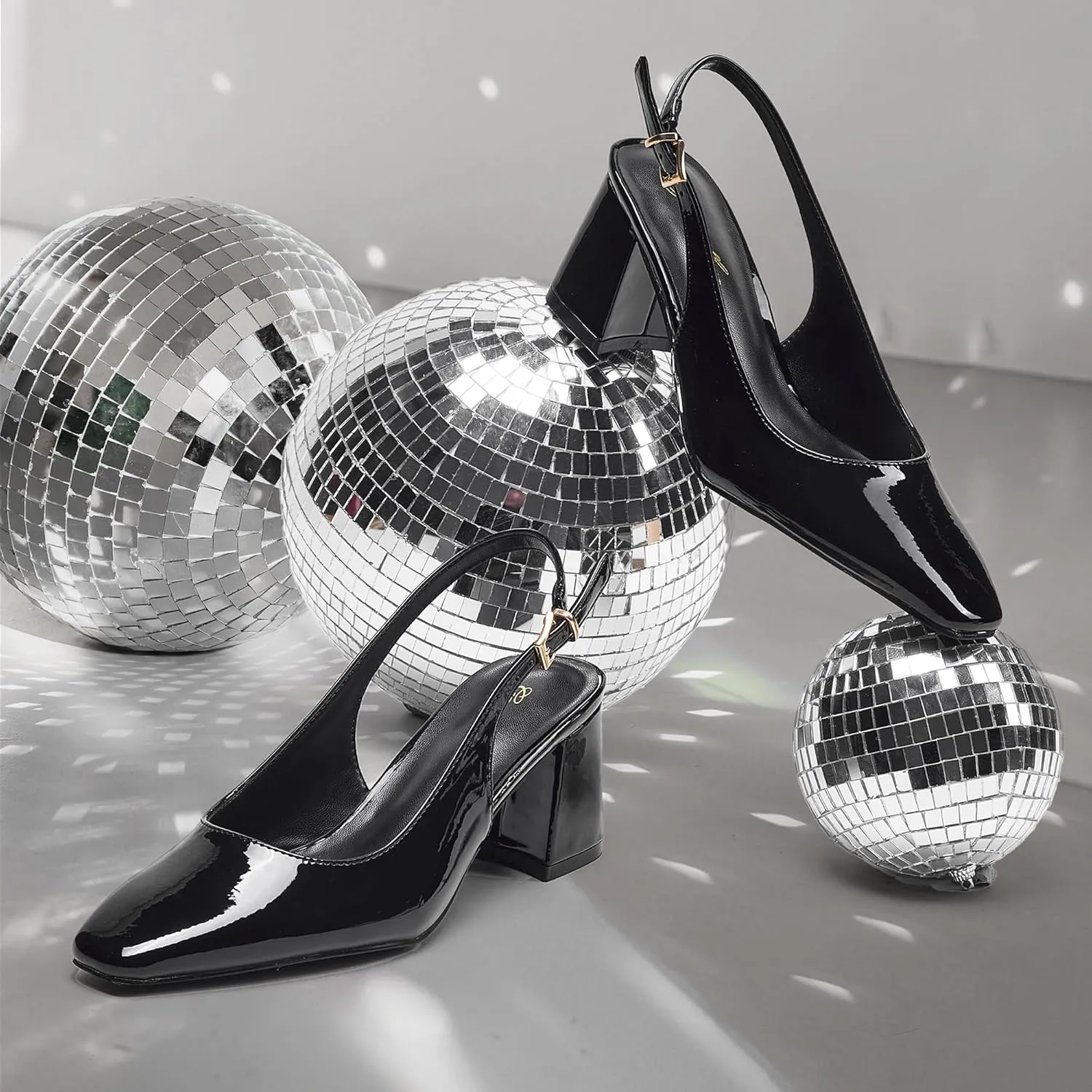 GENSHUO Slingback Heels for Women Pumps Square Closed Toe Low Chunky Block Heel Dress Pumps Comfortable Slip On Work Wedding Casual Office Shoes