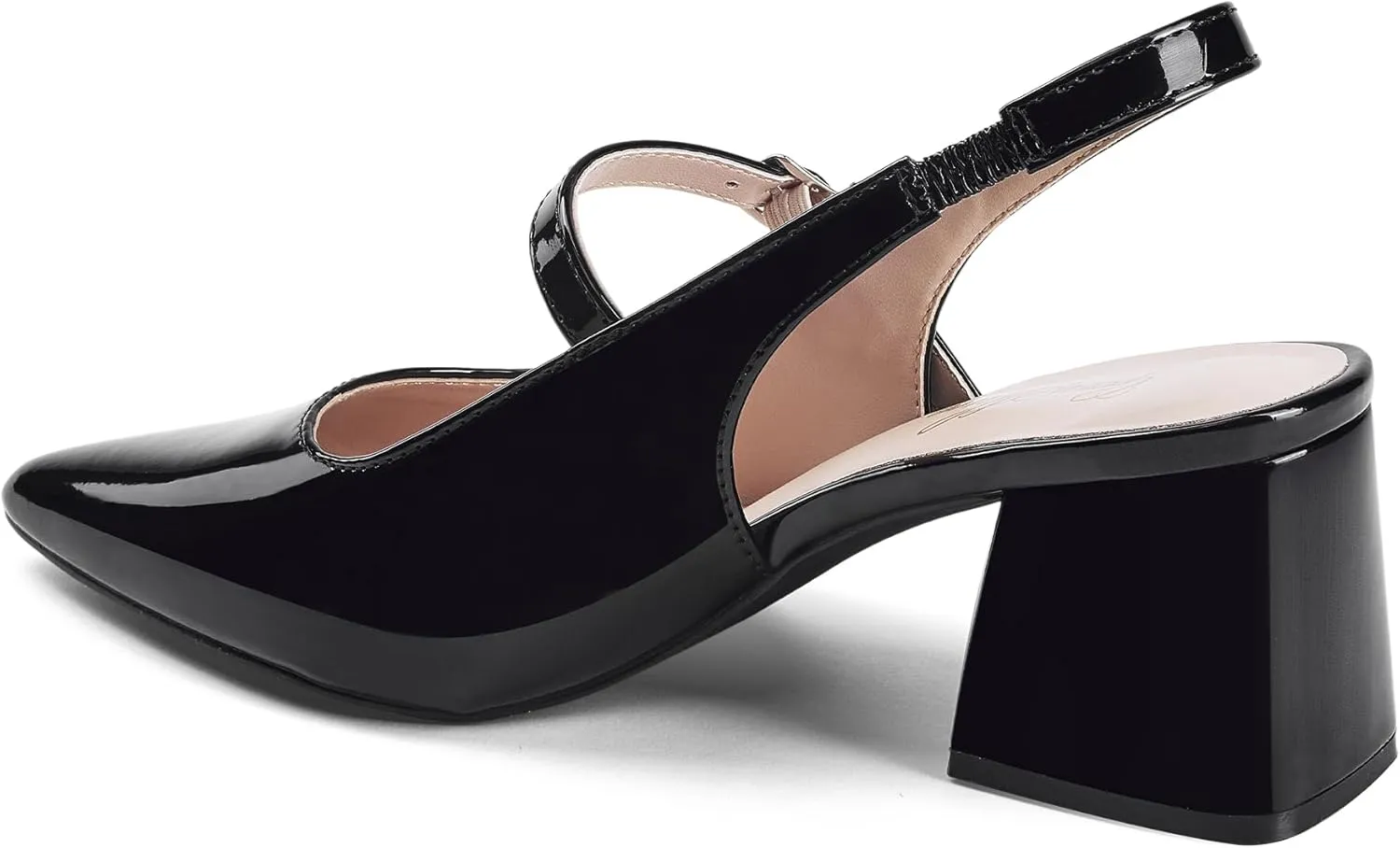 GENSHUO Women’s Slingback Chunky Heels 2.36 Inch Closed Pointed Toe Pumps Low Block Heels for Women Classic Comfort Party Daily Office Shoes