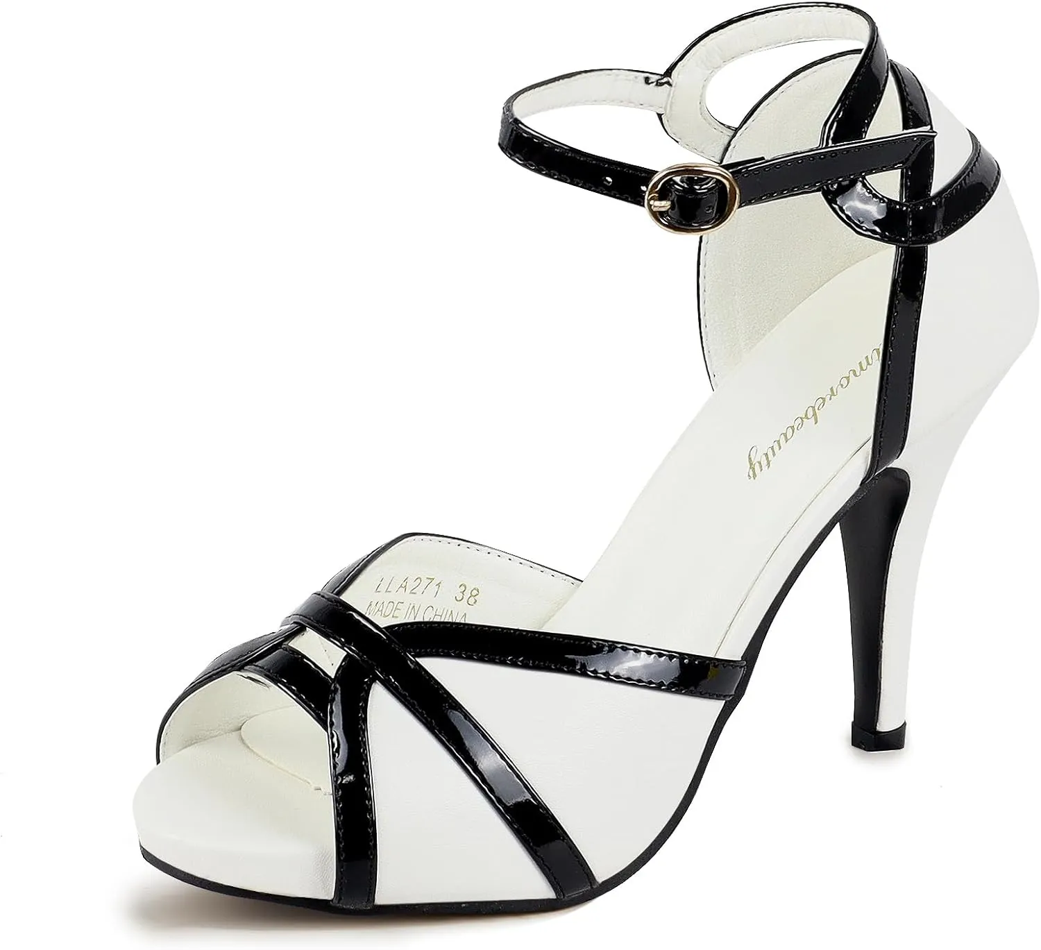 getmorebeauty Peep Toe Heels for Women Sexy Strappy High Heels Ankle Strap Heeled Sandals