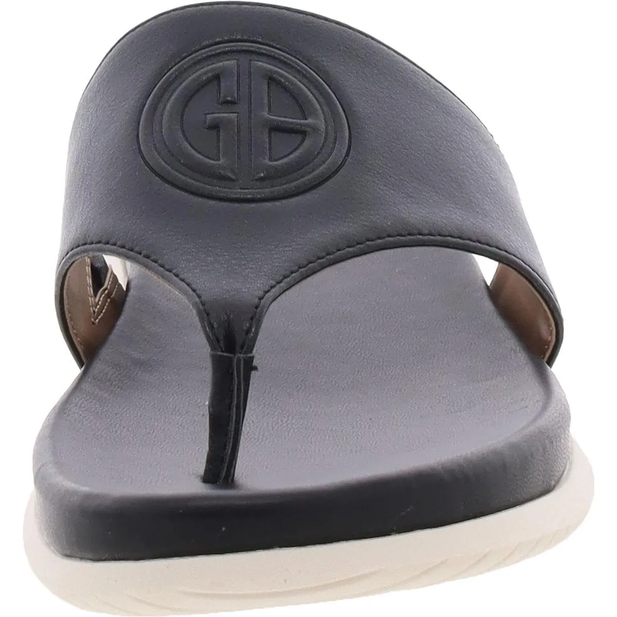 Giani Bernini Womens Cindey Slip On T Strap Thong Sandals Black 8 Medium (B,M)