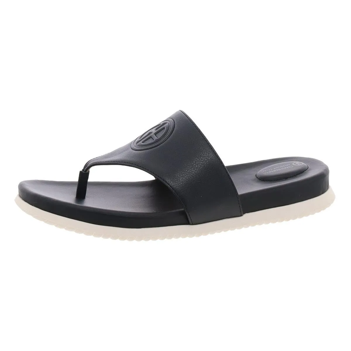 Giani Bernini Womens Cindey Slip On T Strap Thong Sandals Black 8 Medium (B,M)