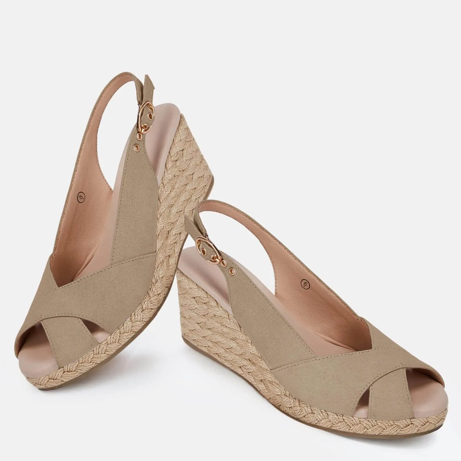 gihubafuil Women's Platform Wedges Sandals Open Toe Buckle Slingback Espadrilles Cross Band Slip-on High Heels