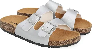 Glory Women's Slide Sandals Cork Footbed Double Buckle